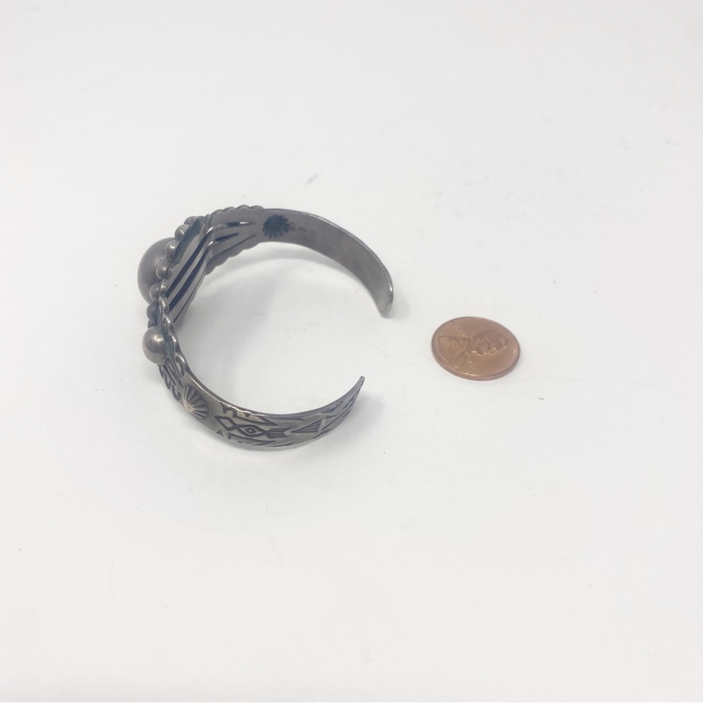 658 Vintage Fred Harvey Era Silver Ingot Cuff Bracelet - Picture 6 of 12